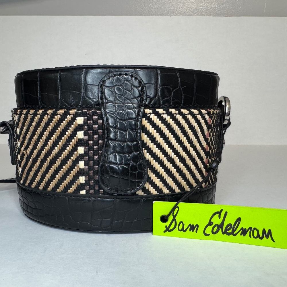 SAM EDELMAN Oval Crossbody Bag/Purse/Straw/Pre-Owned never used